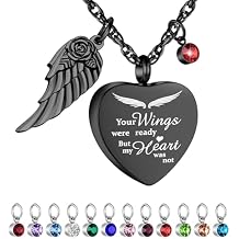 Heart Urn Necklace for Pet Ashes Cremation Jewelry for Ashes Ash Necklace for Dog Cat Ash Cremation Memorial Gift-Black