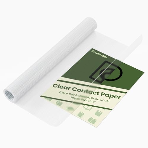 practicalWs Clear Gemstone Contact Paper Peel and Stick - Protector for Book Cover, Crafts, Documents, Wall - Self Adhesive Film Paper for Countertop Waterproof 17.7in x 5ftRoll