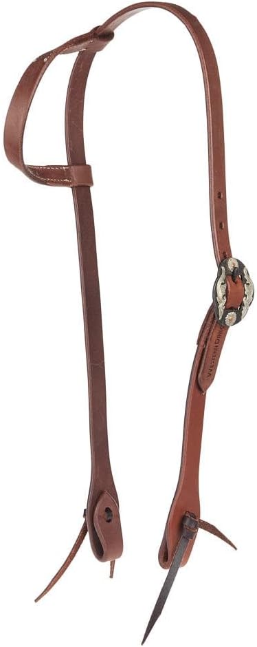 Heavy Oil Harness Leather Double Flower Buckle Single Ear Headstall