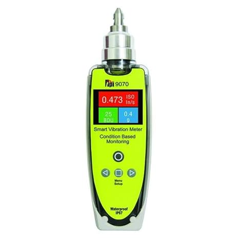 Test Products International Vibration Meter, +/-5% Acc, OLED 9070-1 Each