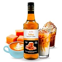 RIO Toffee Flavoring Coffee Syrup Perfect for Hot or Iced Drinks and Desserts, Rich and Buttery, Sweetened with Pure Cane Sugar, Barista-Grade Flavor Syrups For Coffee Drinks at Home & Work - 700ml