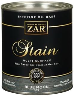 UGL 50912 Zar Interior Oil-Based Wood Stain, Blue Moon, 1 Qt