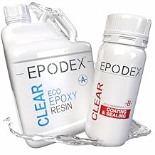 EPODEX Coating &amp; Sealing Epoxy Resin Kit, Clear Epoxy Resin for Coatings, Repairs &amp; Crafts with Crystal-Clear Finish for Floors, Tabletops, Wood, Concrete &amp; More - Signal Yellow - Solid - 0.75gal