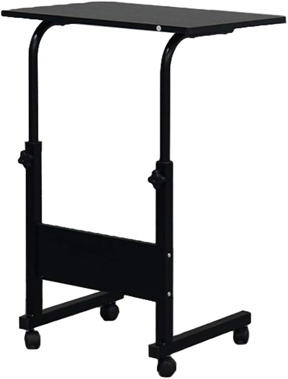 Side Table, Adjustable Height Desk Removable Table with Baffle Black