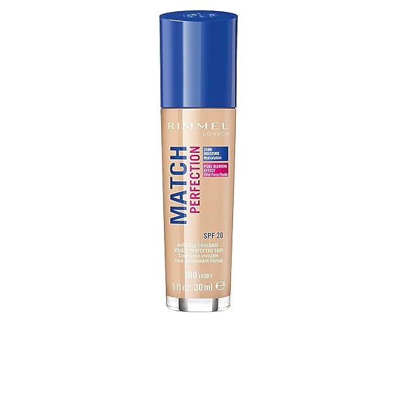 Rimmel London Match Perfection Foundation Spf20 100 Ivory 30ml