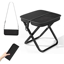 Folding Camping Stool - Lightweight Portable Collapsible Stool Compact Foldable Chair with Carrying Case Max Load Capacity 198 lbs for Backpacking,Fishing,Hiking,Camping,Travel and Outdoor Activities