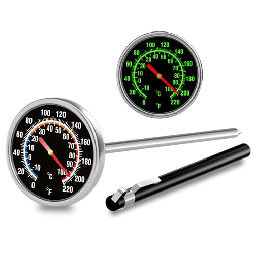 Meat Thermometer - Instant Read Food Thermometer with 5.5-Inch Stainless Steel Probe for Cooking, Steak, Bread, Chicken, Grilling, Milk, Tea & Coffee - 1.5-Inch Dial Kitchen Temperature 1PCS