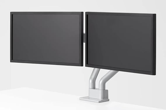 Fully Jax Monitor Arm - fits up to 35" Computer Display (Dual, Silver)