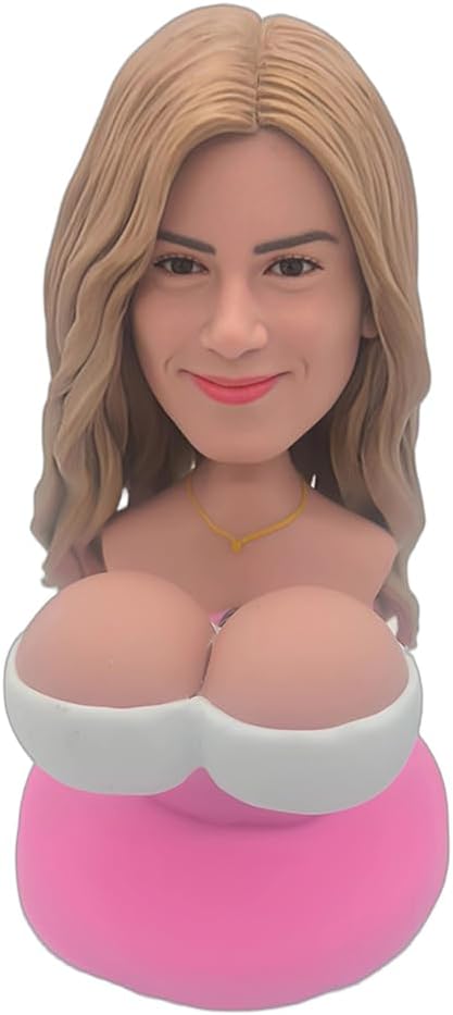 Shaking Breast Custom Bobblehead Figurine,Chest Waggle Bobble Head,Car Window Ornaments,Handmade Personalized Gift
