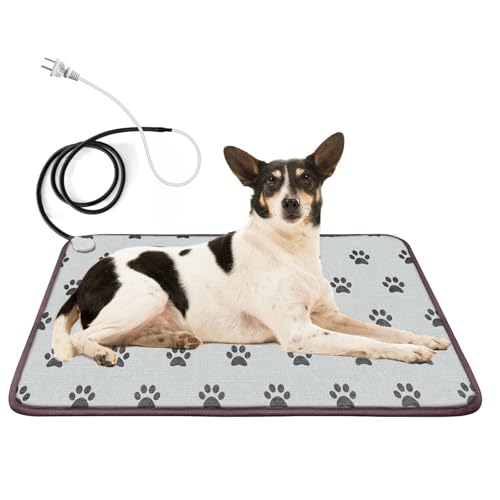 Large Dog Heating Pad 34 x 21in, Electric Heat Warming Pads for Pets, Heated Dog Bed Mats Controller-Free, Pets Whelping Pad