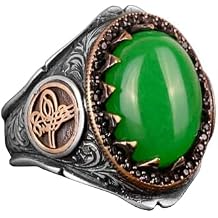 Men's 925 Sterling Silver Ring with Natural Gemstone Ring - Bold and Energizing Design