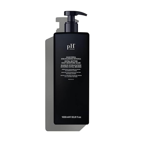 pH PURE HAIR Extra Butter Deep Moisture Hair Mask & Treatment for Dry, Damaged Strands - Hydrating Deep Conditioning Hair Mask with Vitamin E & Rose Extract - 33.8 oz