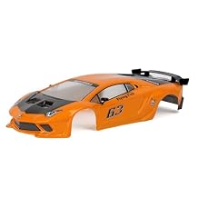 HSP RC Body Shell for HSP Redcat Exceed 1/10 Scale 4wd On Road Racing Drift RC Car with Stickers and Rear Wing (Black)