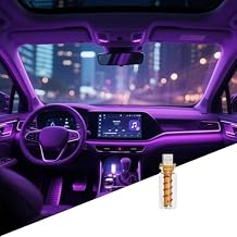 3D Dimmable Touch Control USB Car Interior Lights - Retro Creative LED Ambient Lighting, Universal USB Lights for Cars, bedrooms, Camping, Parties, mini Decorative Lights (Clear-Purple)