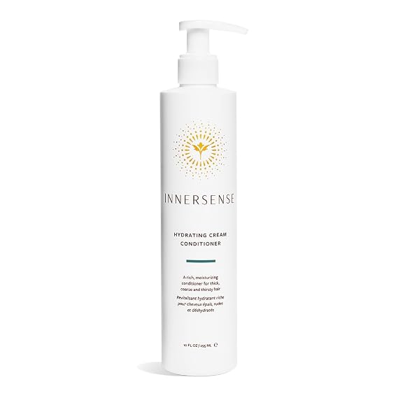 INNERSENSE Organic Beauty - Hydrating Cream Conditioner (10oz) | Deep Moisture for Dry, Coarse + Damaged Hair | Softens, Smooths Frizz + Detangles | Sulfate-Free, Non-Toxic, Clean