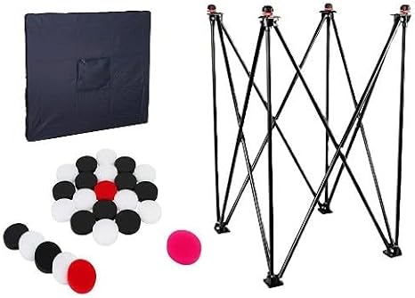 Professional Carrom Board Stand, Heavy-Duty Iron, Adjustable Height, Foldable, Fits 81-89 cm Boards, Black