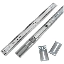 LONTAN 2 Pair Soft Close Drawer Slides 18 Inch Cabinet Drawer Slides & 2 Pair Metal Rear Mounting Brackets for Face Frame Cabinets