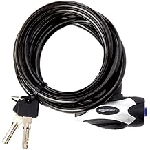 Amazon Basics Weather Resistant Bike Security Cable Lock, 70 inches Length, 8mm Diameter, Black