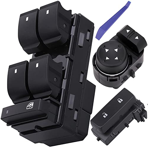 Obaee Power Window Control Switch Button & Front Driver Side Door Lock & Mirror Switch Compatible with Chevrolet SilveradoGMC Sierra 1500 2500 HD 3500 HD 2007-2013