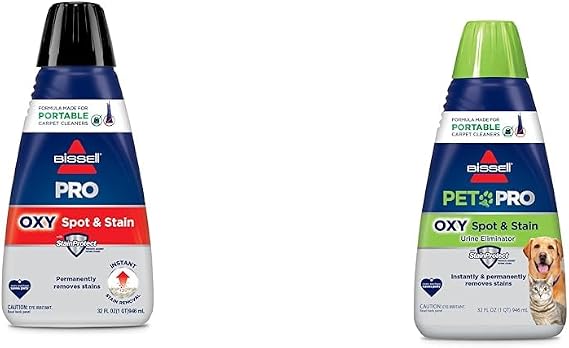 Bundle of Bissell Professional Spot and Stain + Oxy Portable Machine Formula, 32 oz, Single, 32 Fl Oz + Bissell PET PRO OXY Spot & Stain Formula for Portable Carpet Cleaners, 32 oz., 2034