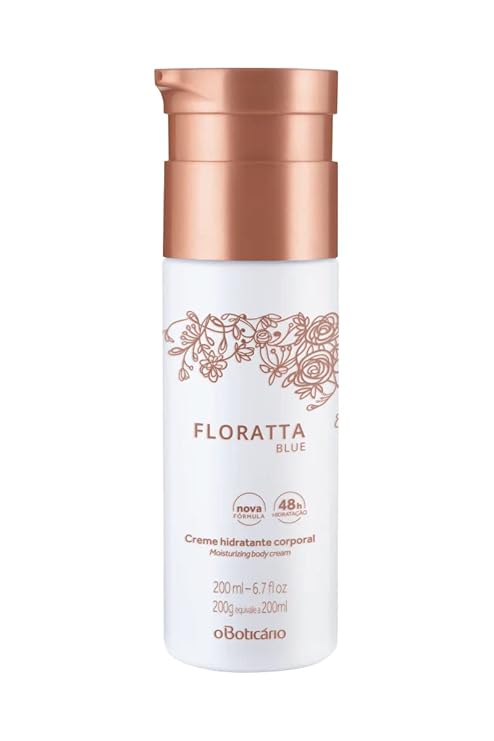 O BOTICARIO Floratta Blue Hydrating Body Lotion, 7 oz | Delicate moisturizing fragranced lotion for women. Provides lighter hydration compared to thick creams. Daily use.