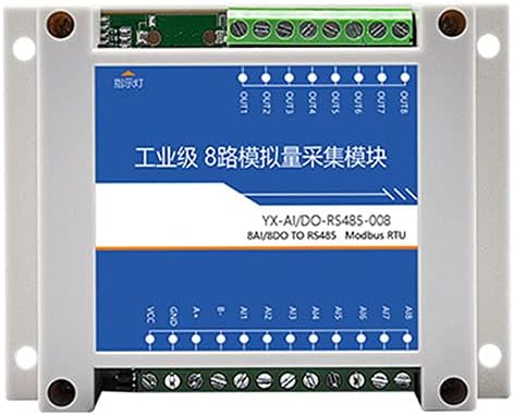 Taidacent 8-Channel Analog Input Data Acquisition Module - 4-20mA to RS485 Modbus Converter for Current and Voltage Input, 8 Output RS485 Data Acquisition
