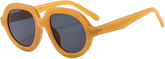 Retro Women Oval Sun Glasses Classic Black Men Fashion Eyeglasses Minimalist Frame Street Shooting Fashion Eyewear