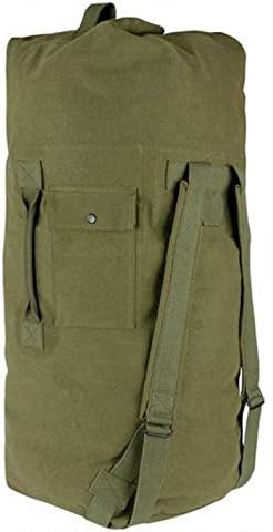 Farm Blue Brand "The Legend" Military Style GI Duffle -A BEST 2 Strap Backpack Style XLarge Duffe-Mil Spec 18oz Canvas -4 Tactical Gear to Dorm -Summer Camp or Laundry Bag - 22" x 38" OD Green