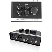 USB Audio Interface,Computer Recording Audio Interfaces with 48V Phantom Power Studio Quality PC/Mac/iOS Recording XLR/TRS Combo Input Compatible with Guitarists,Vocalists,Podcasters