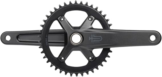 microSHIFT Sword 1x Crankset - 165mm, 10-Speed, 42t, 110 Asym BCD, 24mm Spindle, Black, Gray