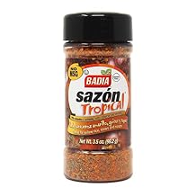 Badia Sazon Tropical with Coriander & Annatto, 3.5 oz Authentic Latin & Caribbean Flavors, Culantro y Achiote