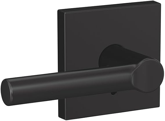 Schlage Custom FC172 BRW 622 COL Broadway Non-Turning Lever with Collins Trim, Matte Black