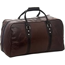 Piel Leather Classic Vintage Zip-Down Duffel, Vintage Brown, One Size