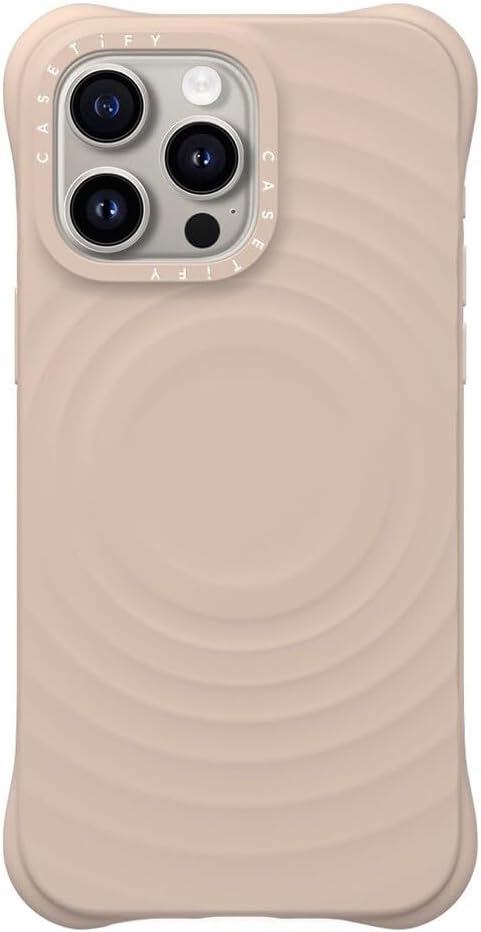 CASETiFY for iPhone 15 Pro Max Case - Ripple Compatible with MagSafe | Silicone | Wave Textured | 6.6 ft. 2X Military Grade Drop Protection | Oat