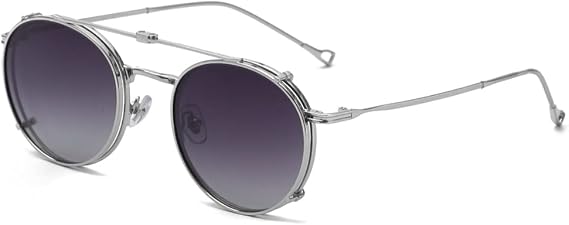 Flip Up Glasses with Polarized Sunglasses Lens Clip on Sun Glasses for Men Women Green Pink Blue