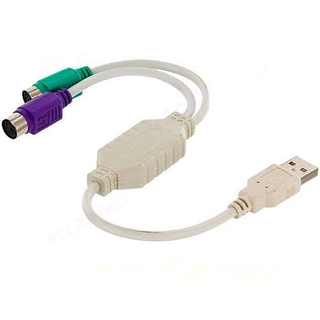 SANOXY White PS/2 Dual PS2 to USB 2.0 Converter Active Adapter Cable