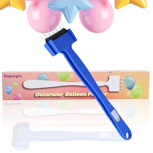 Balloon Burster Stick Popper Tool Removal Kit with 20 Steel Pins, Effectivly Deflating Balloons,Party Supply Tool Kit for Parties, Events, and Games blue