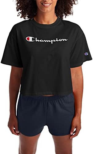 Champion Womens Cropped T-Shirt, Classic Cropped Tee Shirt for Women,Crop Top T Shirts For Women