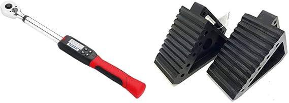 ACDelco ARM601-4 Digital Torque Wrench + MAXXHAUL 70472 Solid Rubber Heavy Duty Wheel Chocks (2-Pack)