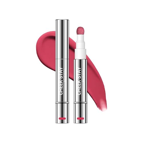 Liquid Blush for Cheeks, Lightweight Weightless, Waterproof Long-lasting, High Pigment Color Blendable Buildable Cream Blush Wand Cheek Stain Stick for Radiant Flushed Cheeks, 04 Candy pink