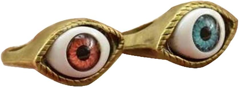 Evil Eye Ring for Women Men Brown Blue Turkish Eyes Ring Demon Dragon Eye Ring Couple Friendship Rings Gothic Jewelry Gift Size 7