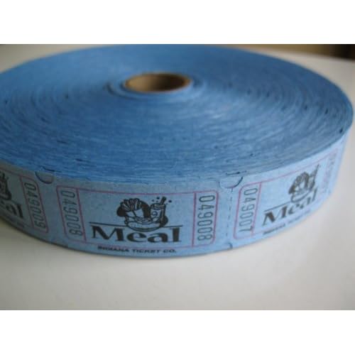 2000 Blue Meal Single Roll Consecutively Numbered Raffle Tickets