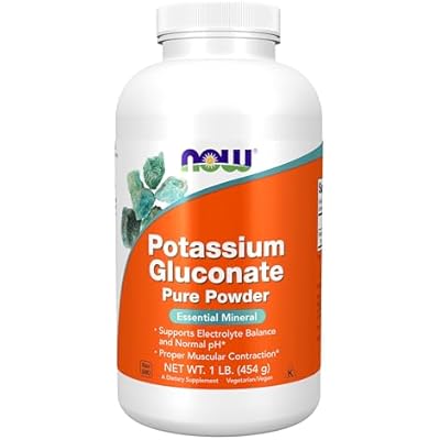 NOW Foods Supplements, Potassium Gluconate Pure Powder 175 mg, Essential Mineral, 1-Pound