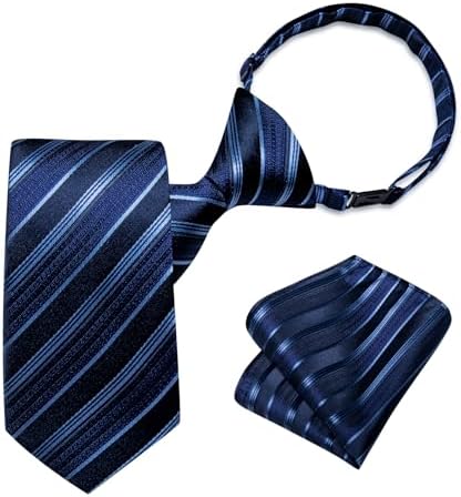 DiBanGu Boys Pre-tied Neckties and Pocket Square Set Adjustable Strap Tie for Kids Wedding Party Graduation School Uniforms