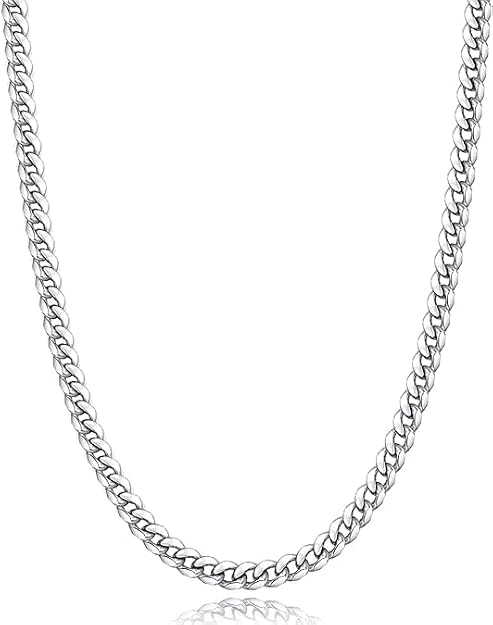 AEE® Men's Necklace Stainless Steel Cuban Crush 4mm 65cm