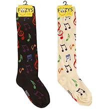 Foozys Womens Winter Novelty Casual Knee High Socks | Music Notes (2 Pair)
