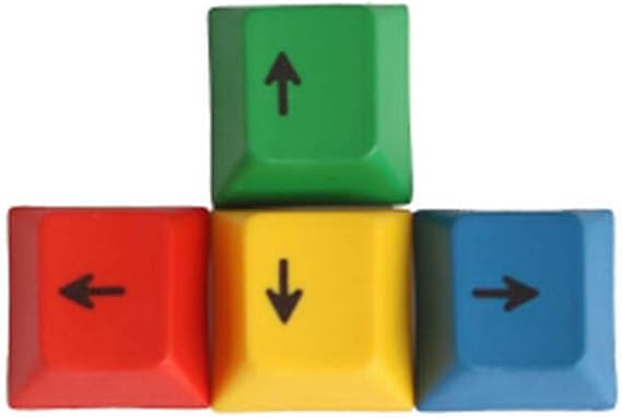 FPS & MOBA Gaming Keycaps,Cherry Profile,OEM Profile,DSA Profile,CMYW RGBY PBT Keycap WASD Arrow Key Cap for All Cherry MX Mechanical Keyboards (Cherry Profile,RGBY Arrow*4pcs)