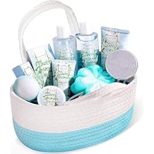 Body & Earth Gift Baskets for Women 11PCS Jasmine Spa Gift Sets for Her, Self Care Kit with Bubble Bath, Shower Gel, Lotion Set, Mothers Day Gifts for Mom