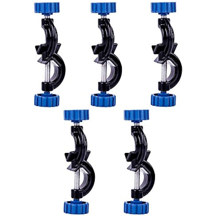 LabZhang 5 Pack Lab Stand Clamp Holder Boss Head Aluminium Alloy Body Right Angle for Rods up to 18mm in Dia