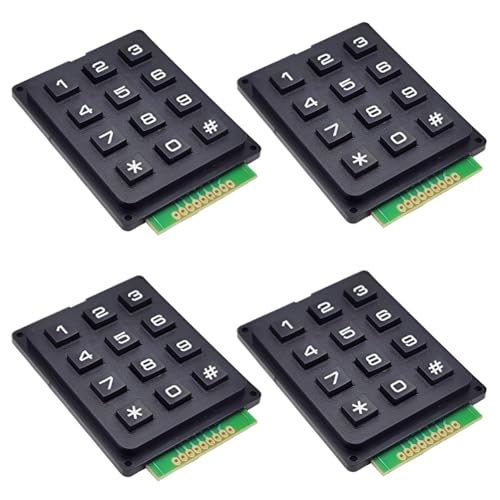 4PCS 3x4 Matrix Keypad 12 Keyboard Module External Keypad Board for Microcontroller 12Key